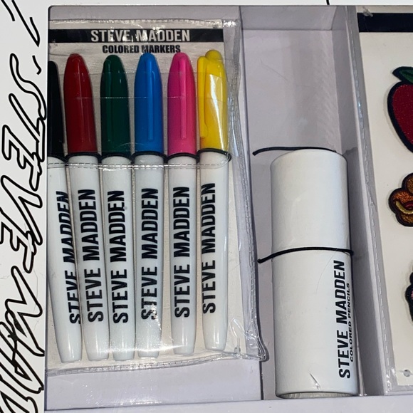 Steve Madden White Satchel Bag Set with Colorful Markers (All Over Tik Tok & IG) - Picture 6 of 7